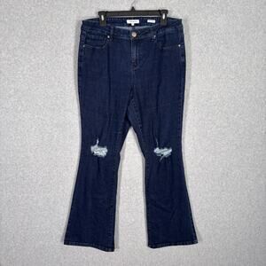 A Beautiful Soul Jeans 14‎ Flare Bell Bottom Knee Holes Stretch Boho Western 70s